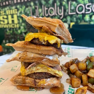 WAFFLE BREAKFAST SANDWHICH