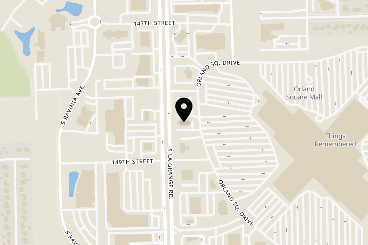 Map showing the location of Can't believe it's not meat Orland Park on 24 Orland Square Dr in Orland Park